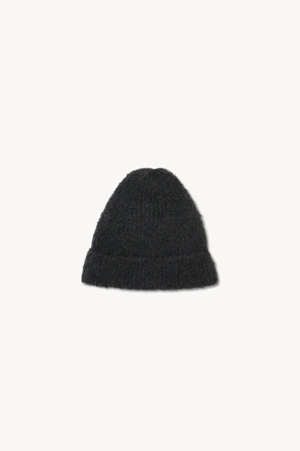 Front view of black leomir beanie on white background, with no model shown.
