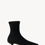 Right side view of black liisa kitten bootie on white background, with no model shown.