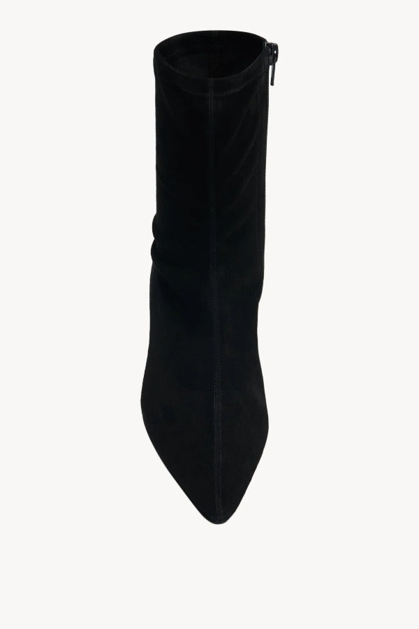 Overhead view of right bootie on white background, with no model shown.
