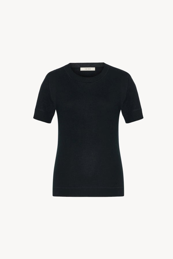 Front view of black linnea sweater on white background, with no model shown.