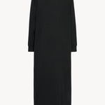 Back view of black luza dress on white background, with no model shown.