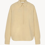 Front view of sand margan shirt on white background, with no model shown.