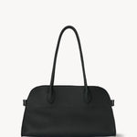 Front view of dark pine margaux shoulder 12 bag on white background, with no model shown.