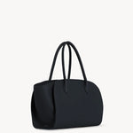 Front slanted view of black marlo 12 bag on white background, with no model shown.