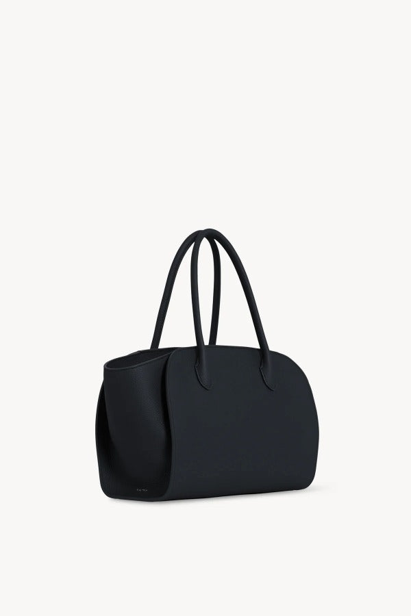 Front slanted view of black marlo 12 bag on white background, with no model shown.
