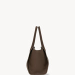 Side view of dark olive marlo 12 bag on white background, with no model shown.