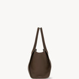 Side view of dark olive marlo 12 bag on white background, with no model shown.