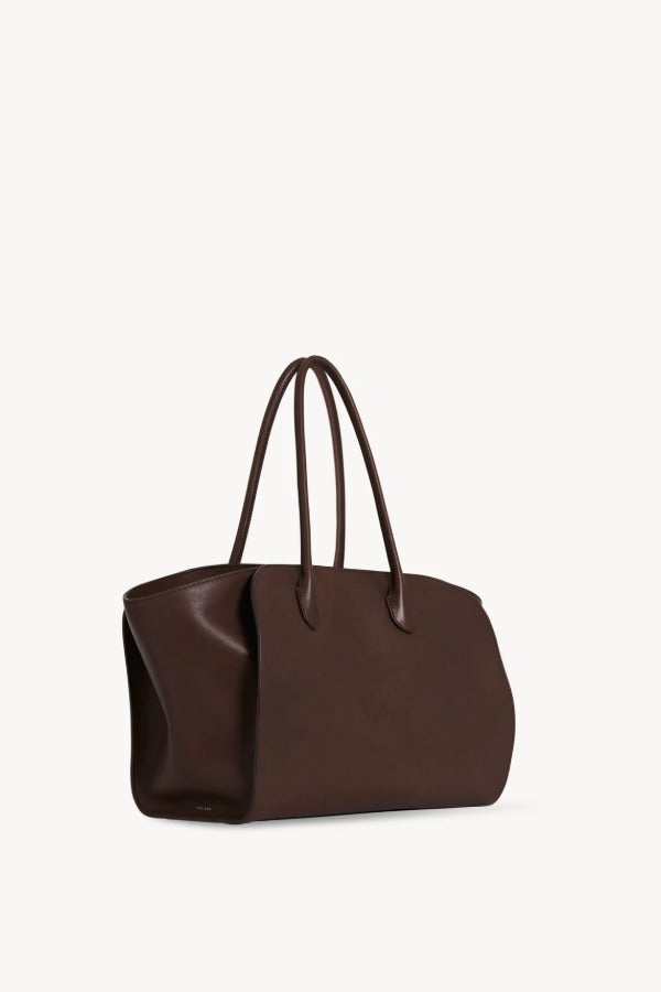 Front slanted view of deep brown marlo 14 bag on white background, with no model shown.