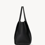 Side view of black marlo 17 bag on white background, with no model shown.
