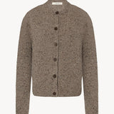 Front view of sepia mauino caridgan on white background, with no model shown.