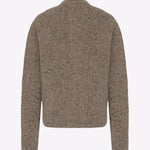 Back view of sepia mauino cardigan on white background, with no model shown.