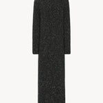 Front view of charcoal melange melani dress on white background, with no model shown.