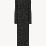 Front view of charcoal melange melani dress on white background, with no model shown.