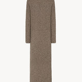 Front view of sepia melani dress on white background, with no model shown.