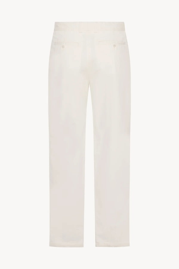 Back view of white belamy pant on white background, with no model shown.