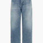 Front view of medium blue men's ross jean on white background, with no model shown.