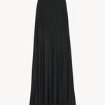 Back view of black mirla skirt on white background, with no model shown.