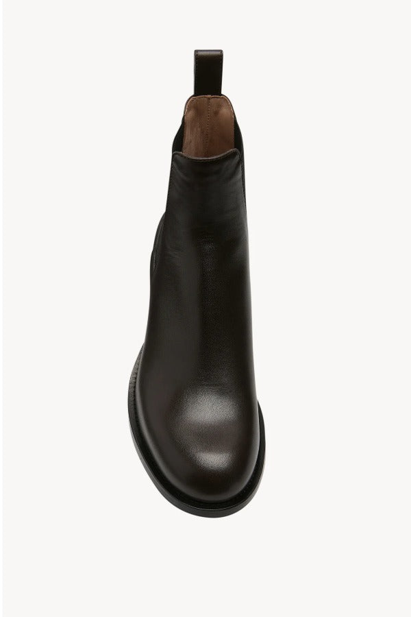 Overhead view of brown nobilis boot on white background, with no model shown.