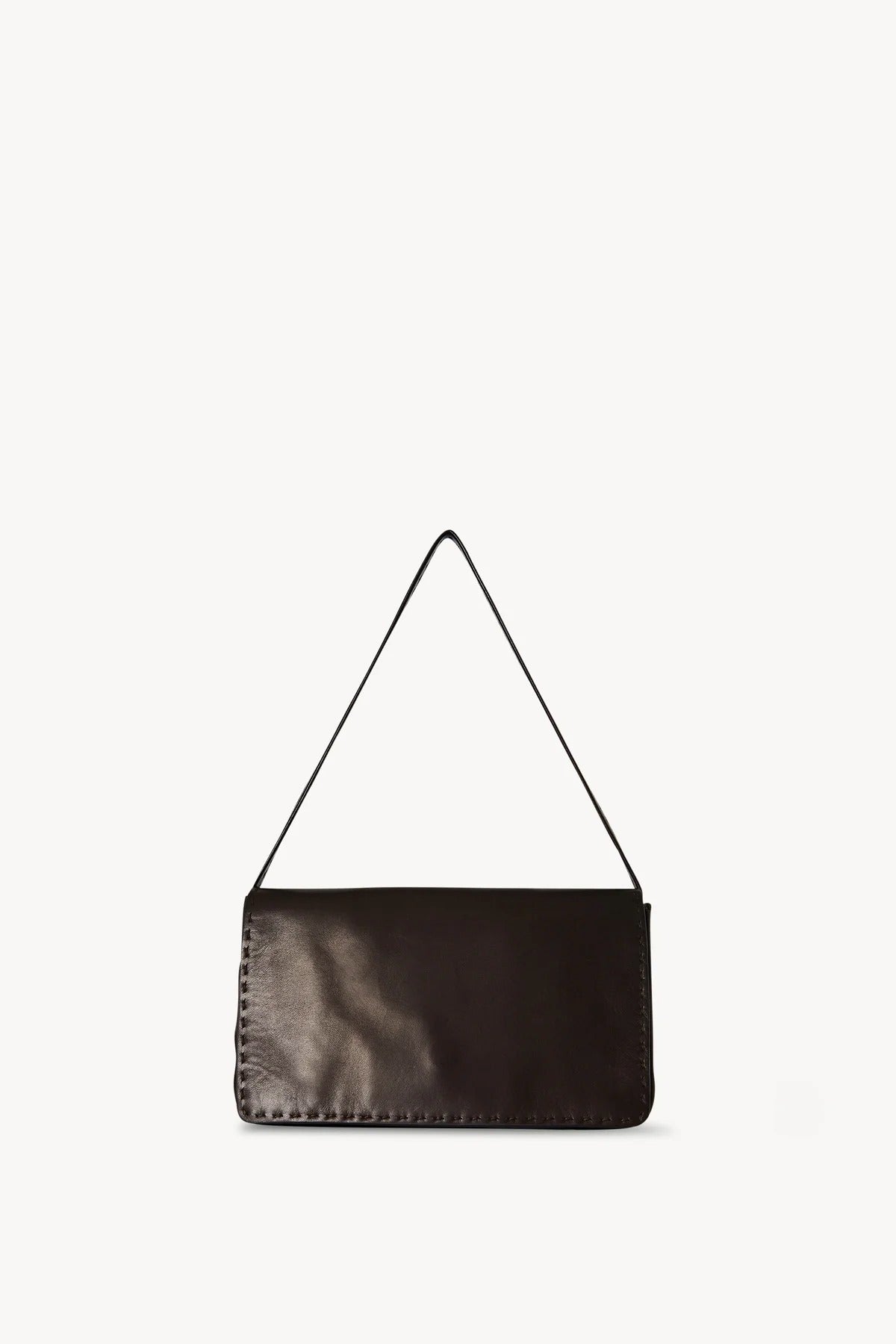 Front view of dark brown nuance bag on white background, with no model shown.