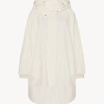 Front view of off-white Kemetina Coat on white background, with no model shown