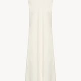 Front view of off-white Nicole dress on white background, with no model shown