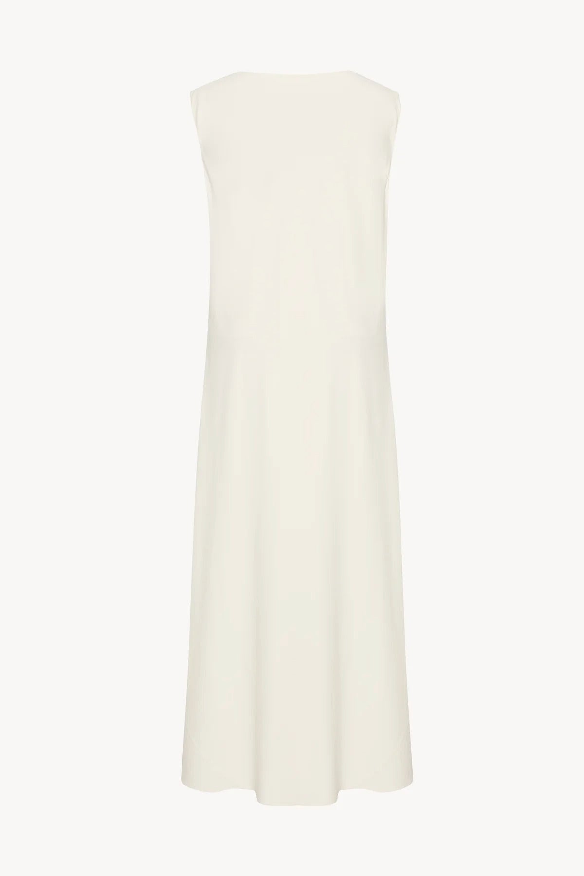 Back view of off-white Nicole dress on white background, with no model shown