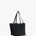 Front slanted view of black park tote three canvas on white background, with no model shown.
