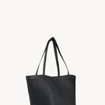Front slanted view of black park tote three stitch on white background, with no model shown.