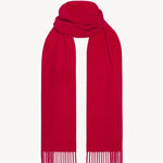 Front view of goji berry perico scarf on white background, with no model shown.