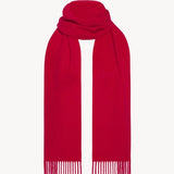 Front view of goji berry perico scarf on white background, with no model shown.