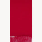 Folded view of goji berry perico scarf on white background, with no model shown.