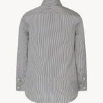 Back view of navy/white petra shirt in silk. against a white background, with no model shown.