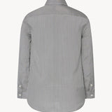 Back view of navy/white petra shirt in silk. against a white background, with no model shown.