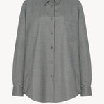 Front view of grey pino shirt on white background, with no model shown.