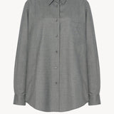 Front view of grey pino shirt on white background, with no model shown.