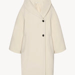 Front view of ivory regino coat on white background, with no model shown.