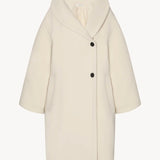Front view of ivory regino coat on white background, with no model shown.