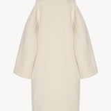 Back view of ivory regino coat on white background, with no model shown.