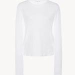 Front view of the white sherman t-shirt on white background, with no model shown.