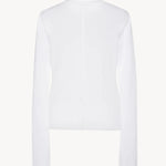 Back view of the white sherman t-shirt on white background, with no model shown.