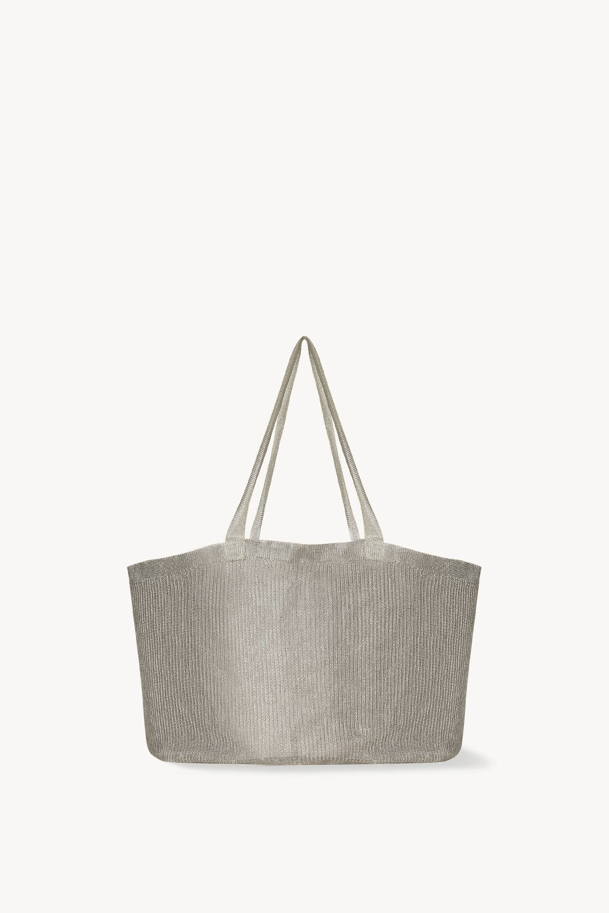Front view of steel mesh bag on white background, with no model shown.