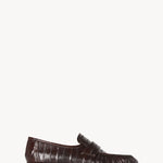Right side view of brown soft loafer in eel on white background, with no model shown.