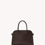 Front view of deep brown soft margaux 10 on white background, with no model shown.