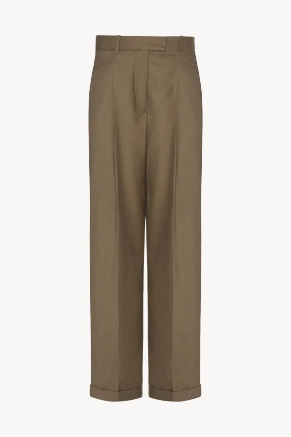 Front view of military beige sorina pant on white background, with no model shown.