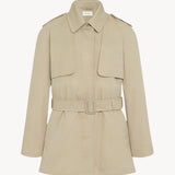 Front view of sandstone tavoris jacket on white background, with no model shown.