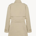 Back view of sandstone tavoris jacket on white background, with no model shown.