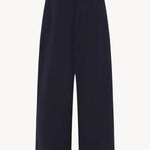 Back view of dark navy ukira pant on white background, with no model shown.