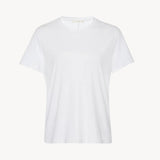 Front view of white wesler t-shirt on white background, with no model shown.