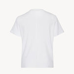 Back view of white wesler t-shirt on white background, with no model shown.