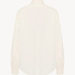Back view of white erika shirt on white background, with no model shown.
